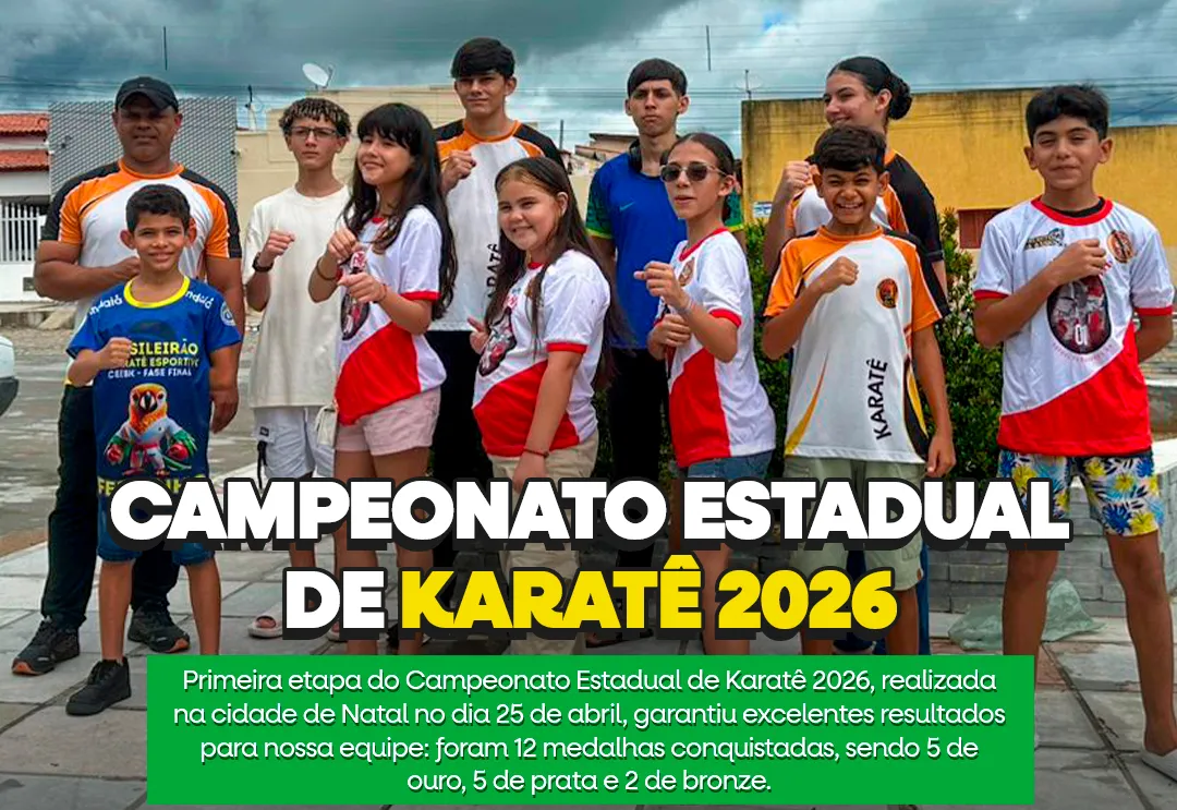 Equipe de karatê de Rafael Fernandes, participou da 1ª etapa do Campeonato Estadual em Natal