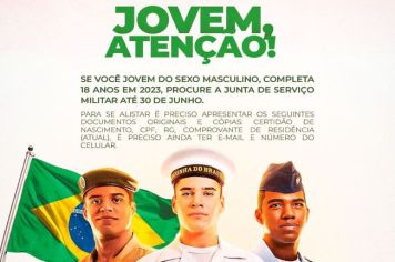 Atenção Jovem, alistamento militar obrigatório 2023
