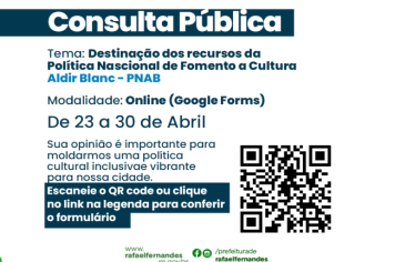 Consulta pública sobre a destinação dos recursos da Política Nacional de Fomento à Cultura Aldir Blanc – PNAB