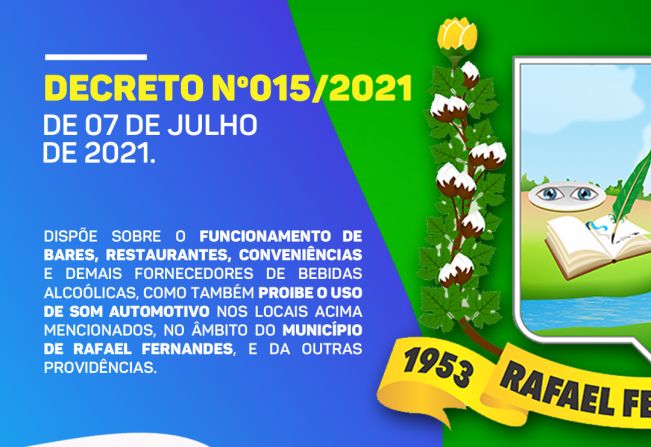  Decreto Nº015/2021 de 07 de Julho de 2021