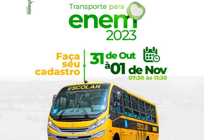 Prefeitura disponibilizará transporte para estudantes que irão fazer ENEM