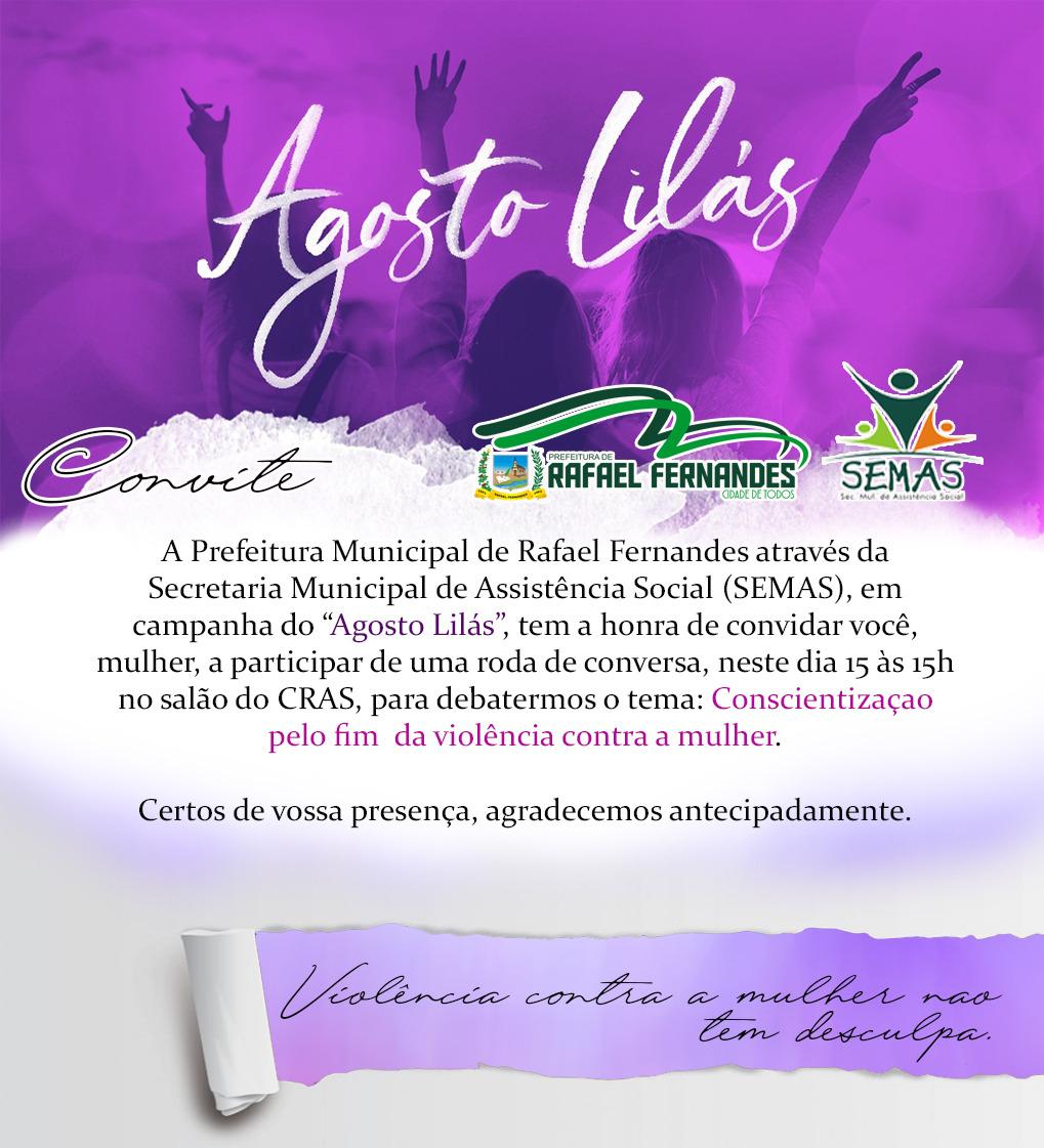 Read more about the article SEMAS, realizará roda de conversa sobre a campanha “Agosto Lilás”