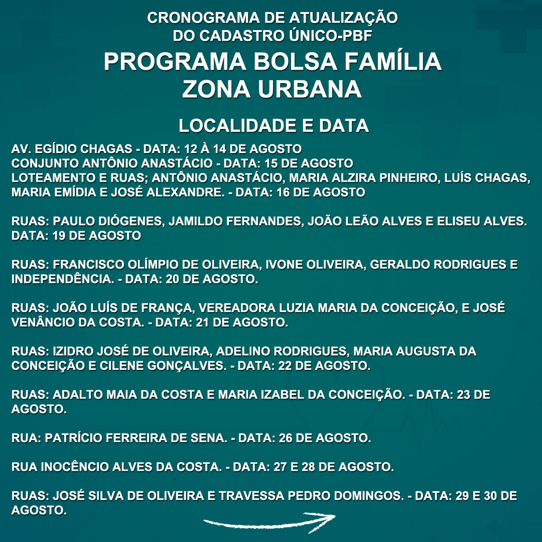 You are currently viewing Divulgado o Cronograma de Atualização do Cadastro Único-PBF ( Programa Bolsa Família).
