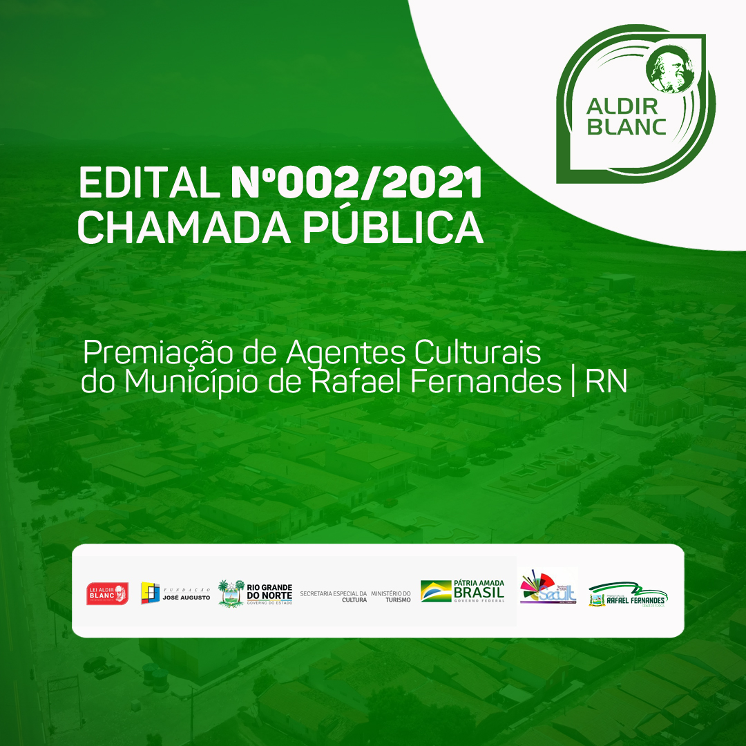 You are currently viewing Prefeitura lança edital de chamada pública para premiação de agentes culturais do município de Rafael Fernandes