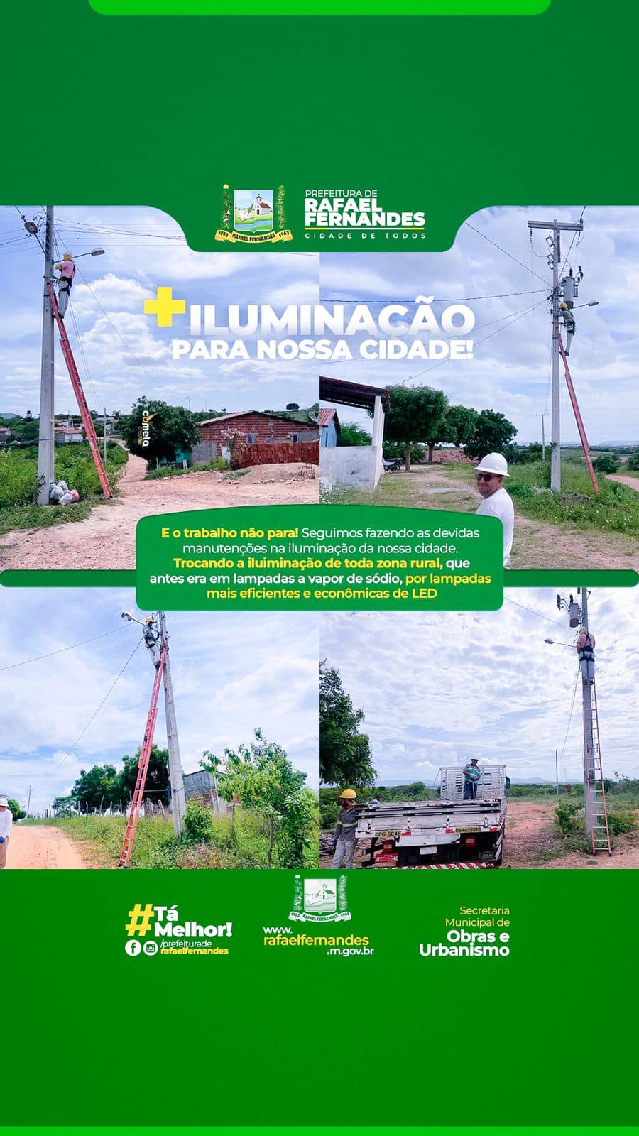 Read more about the article Prefeitura realiza troca de lâmpadas em postes da zona rural do município