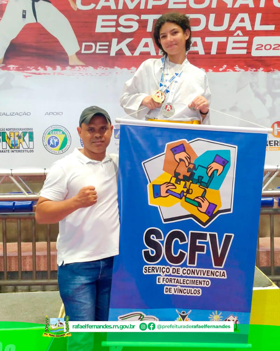 Read more about the article Alunos de Karatê do SCFV, participaram neste fim de semana de um Campeonato em Natal