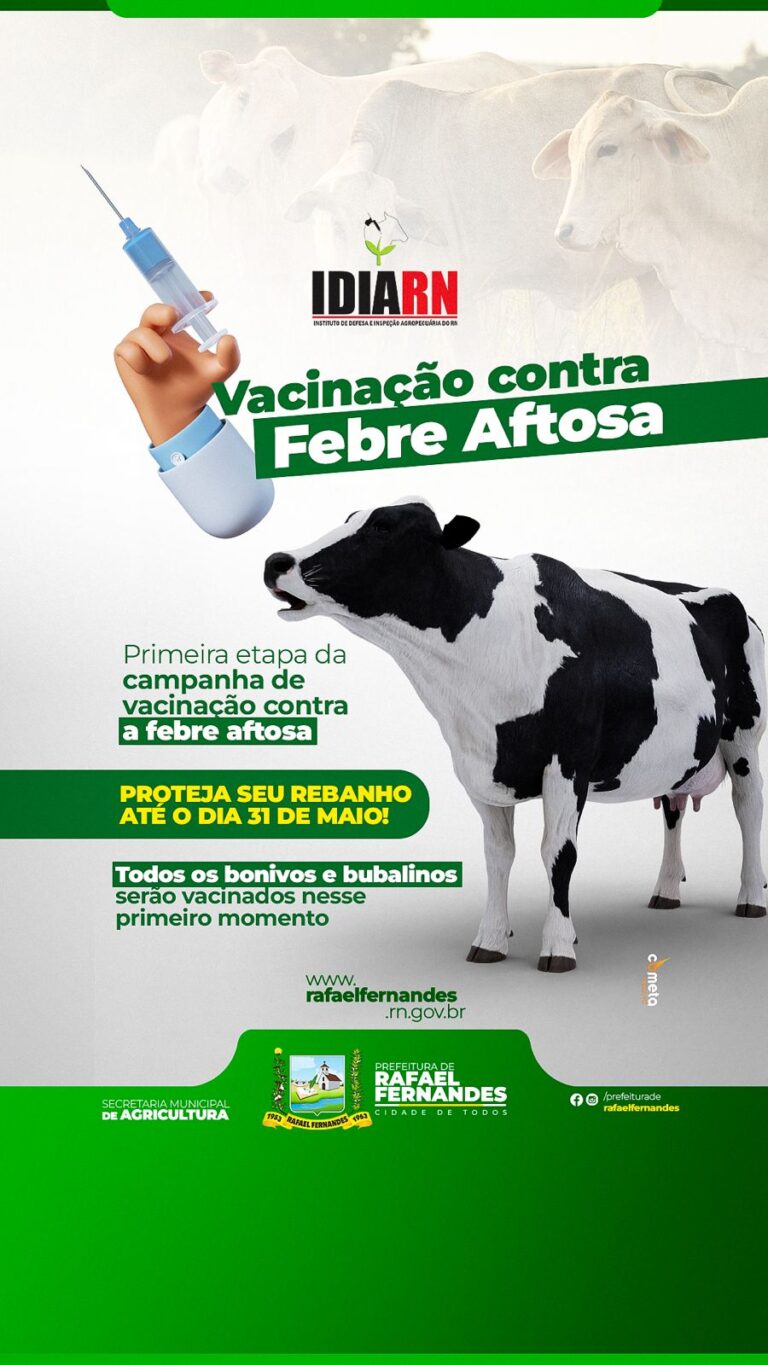 Leia mais sobre o artigo Atenção agricultor! vacine o seu rebanho contra a febre aftosa até 31/05