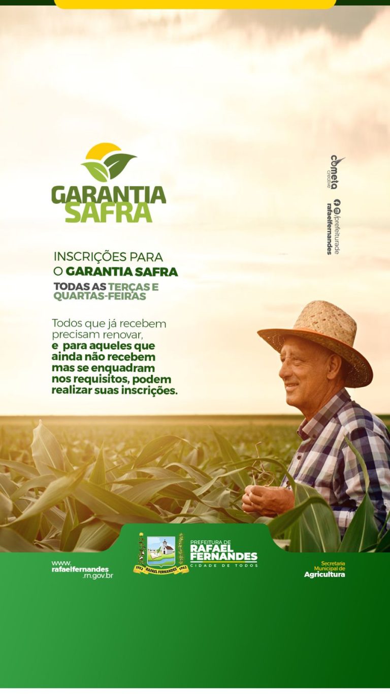 Leia mais sobre o artigo Atenção Agricultores: Estão abertas as inscrições para o Garantia Safra