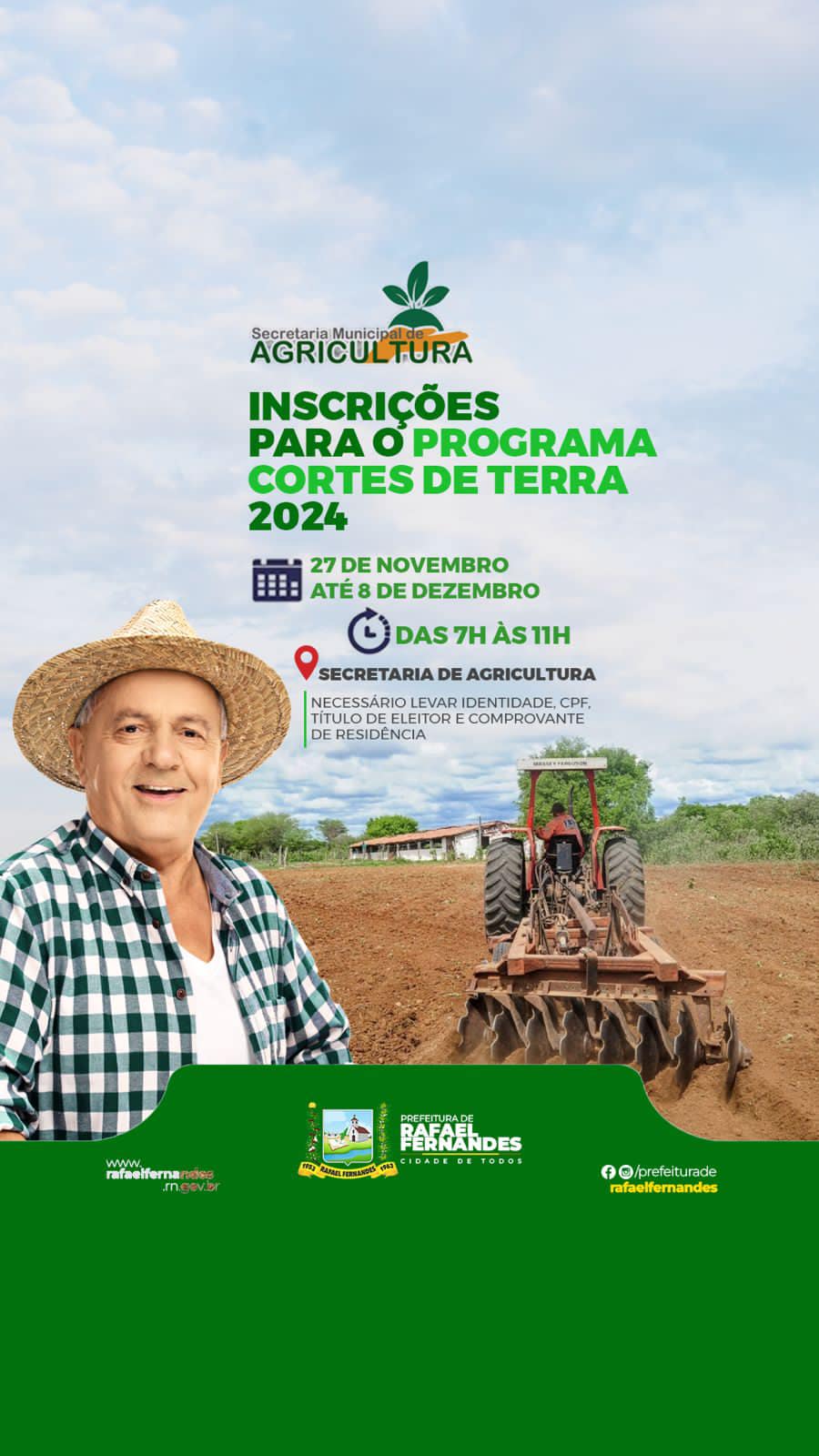 Leia mais sobre o artigo Atenção agricultor! estão abertas as inscrições do Programa Corte de Terra 2024